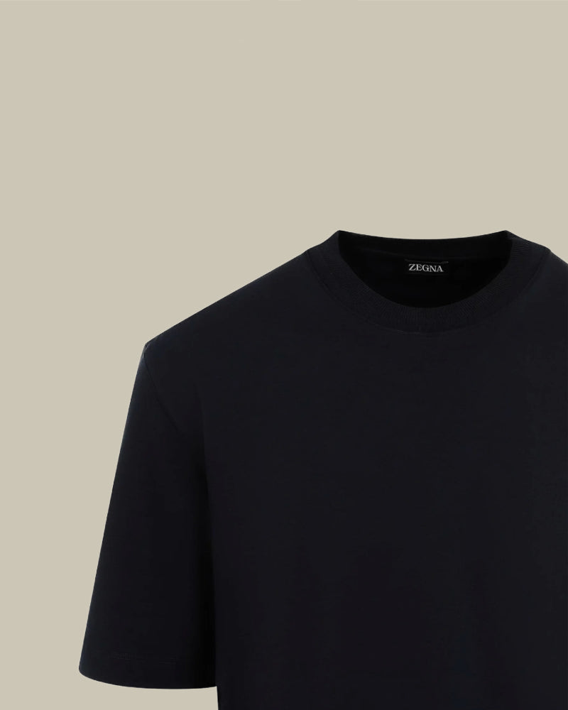 Black Cotton & Silk T Shirt