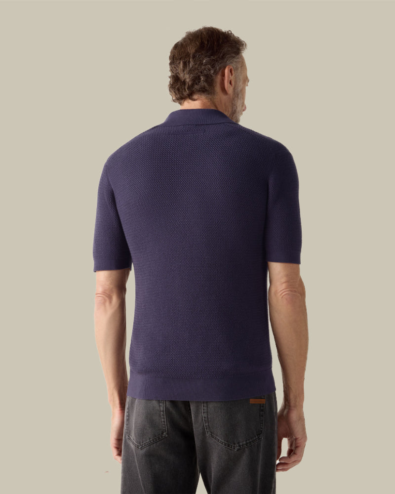Dark Indigo Blue Premium Cotton Polo Shirt