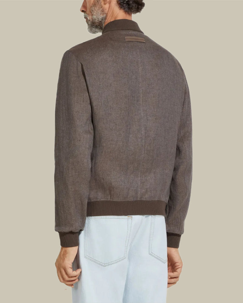 Brown Oasi Lino Bomber