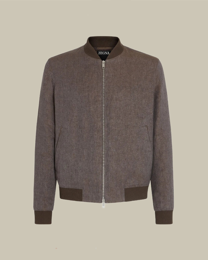 Brown Oasi Lino Bomber