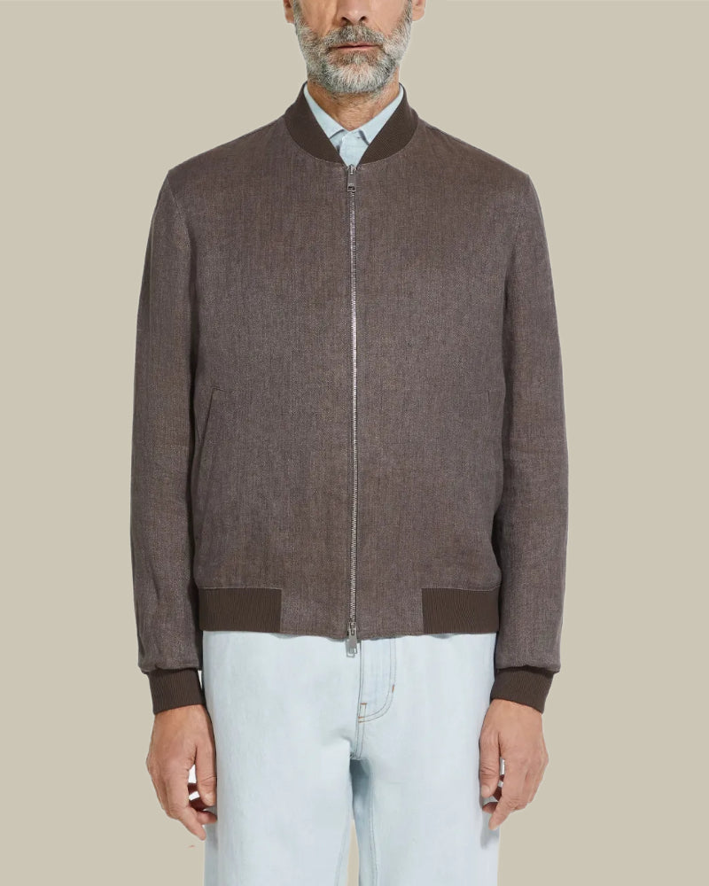 Brown Oasi Lino Bomber
