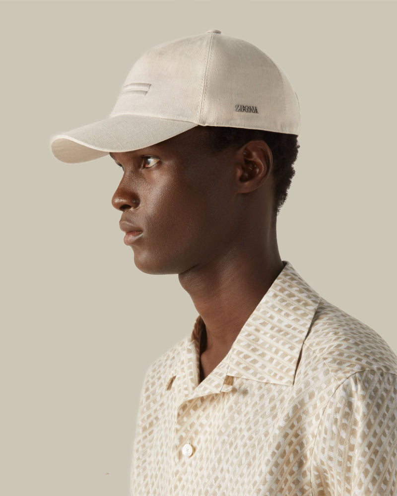 Ivory Oasi Lino Baseball Cap