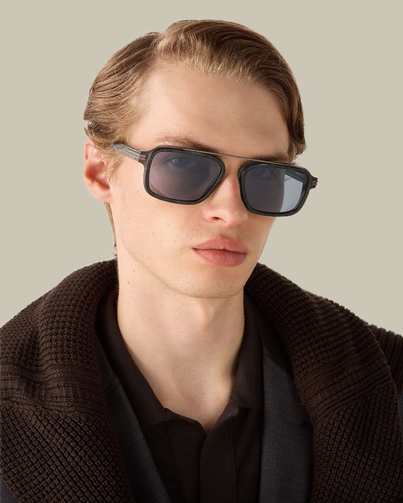 Transparent Grey Acetate Sunglasses