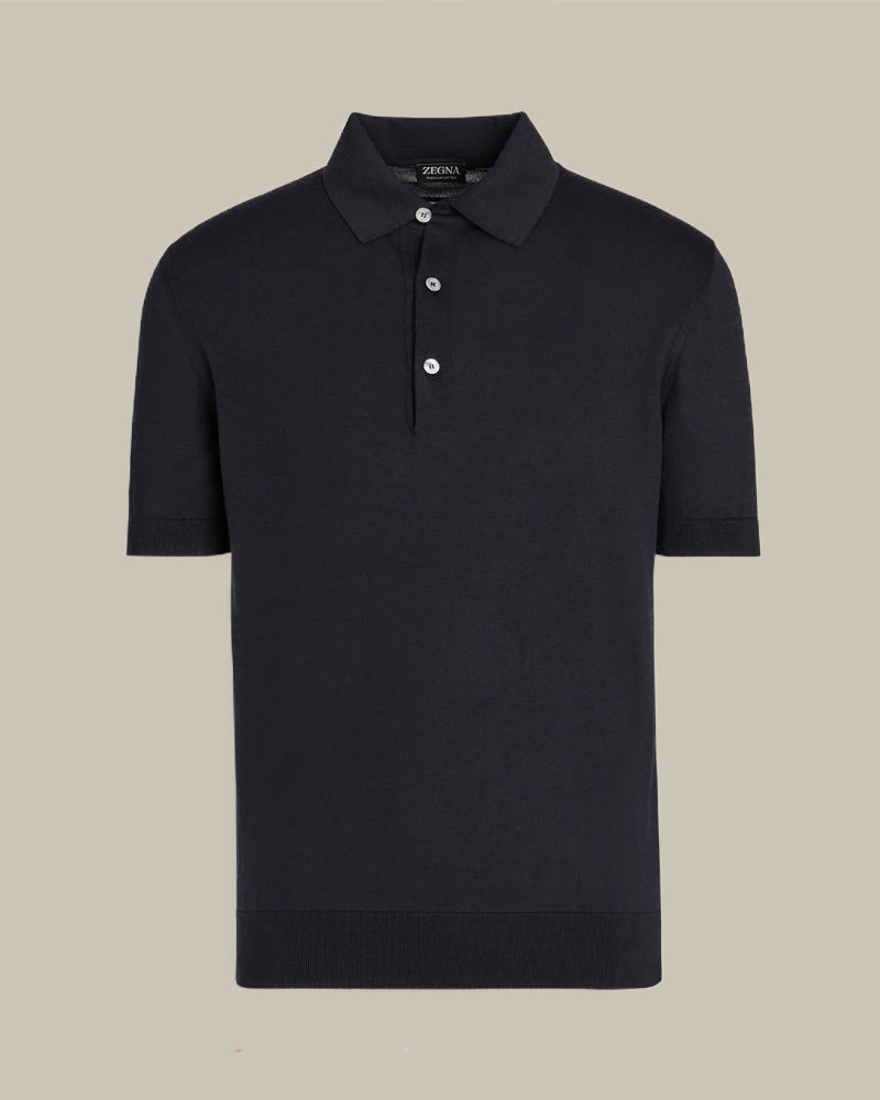Navy Short Sleeve Premium Cotton Polo