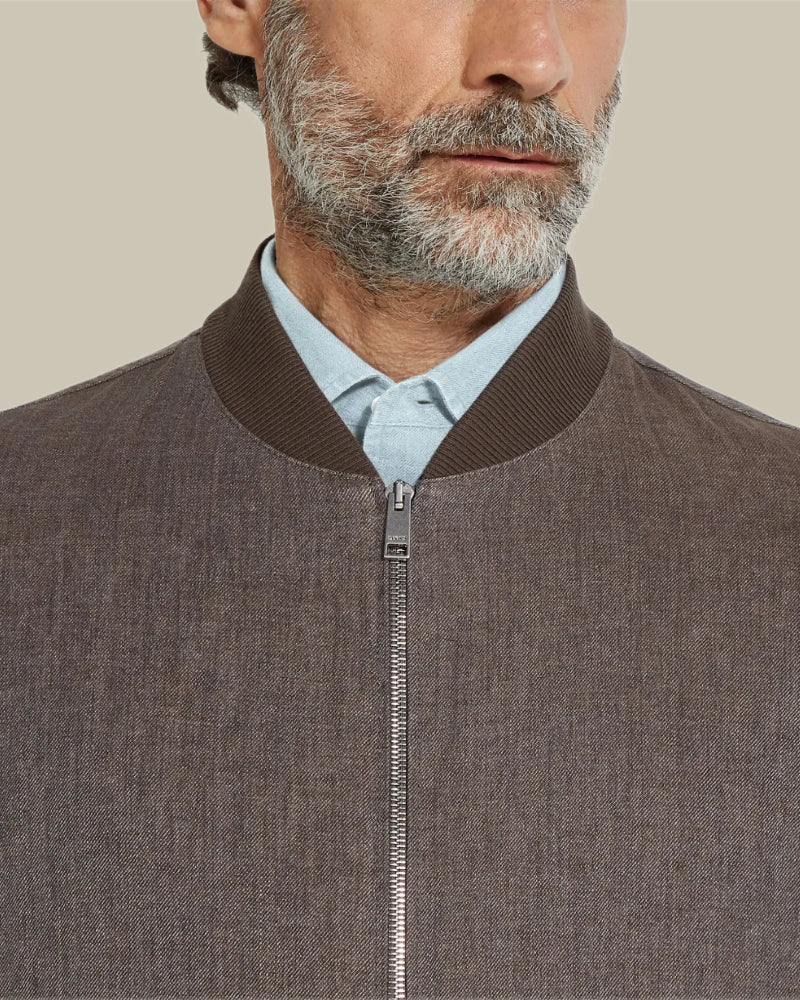 Brown Oasi Lino Bomber