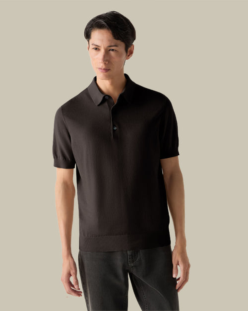 15milmil15 Dark Brown Wool Polo