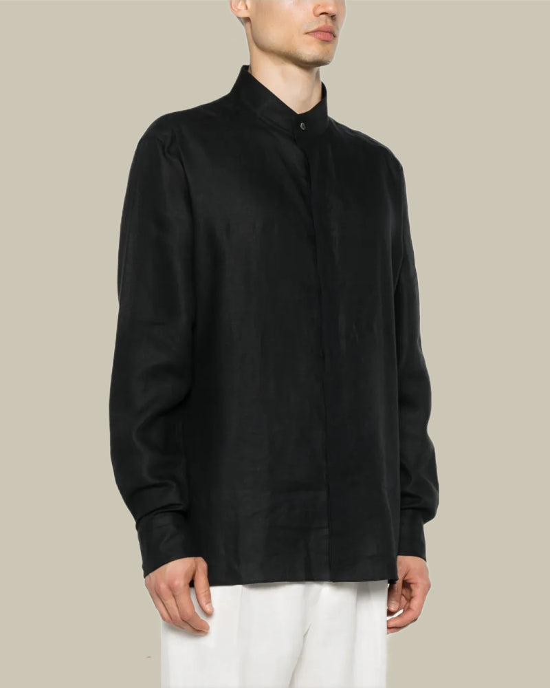 Black Oasi Lino Shirt