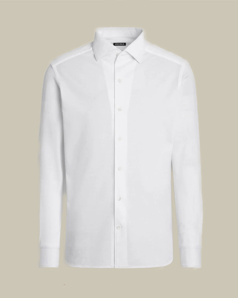 White Pure Cotton Jersey Shirt