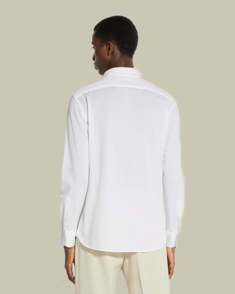 White Pure Cotton Jersey Shirt