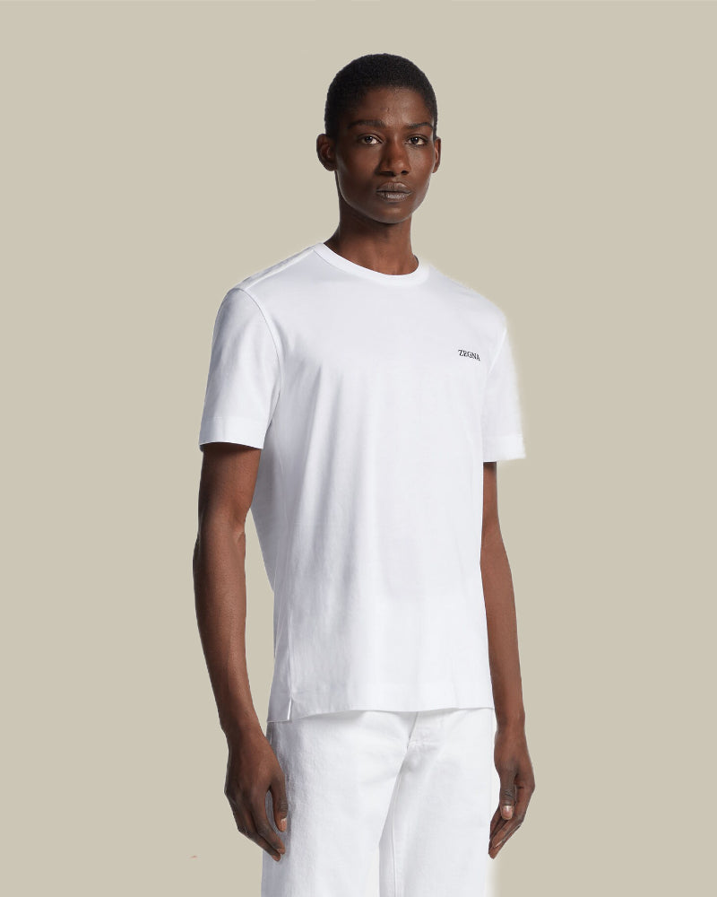 Cotton Tonal Logo T Shirt White
