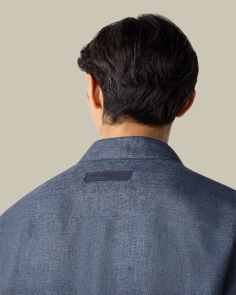 Indigo Blue Cashmere Linen & Silk Overshirt