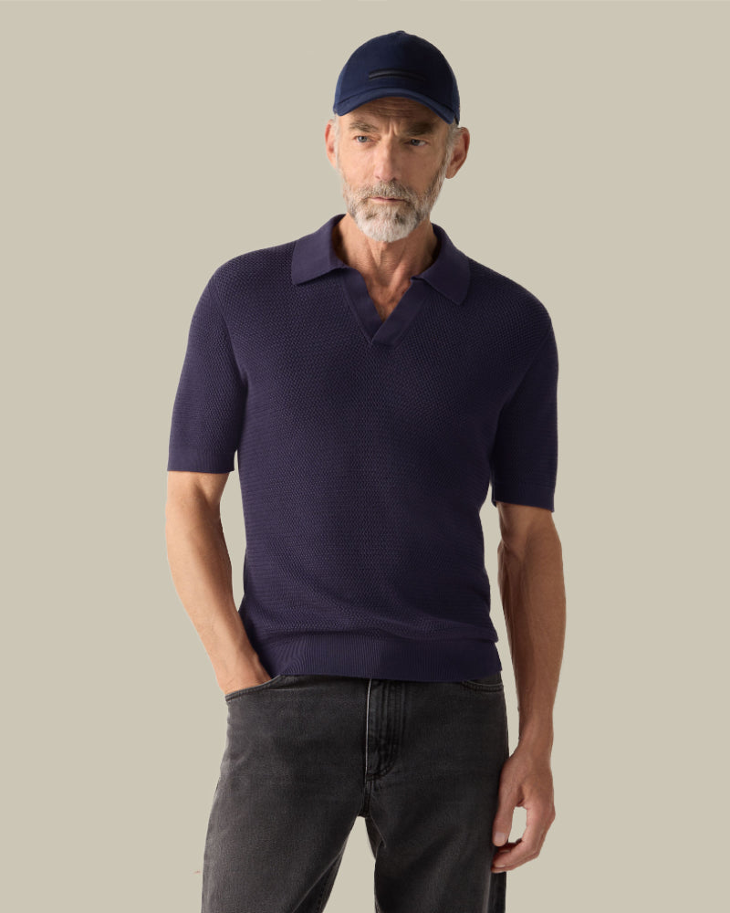 Dark Indigo Blue Premium Cotton Polo Shirt