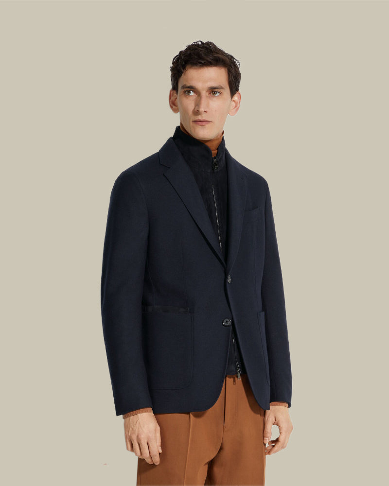 Navy Blue Trofeo Cashmere Jacket