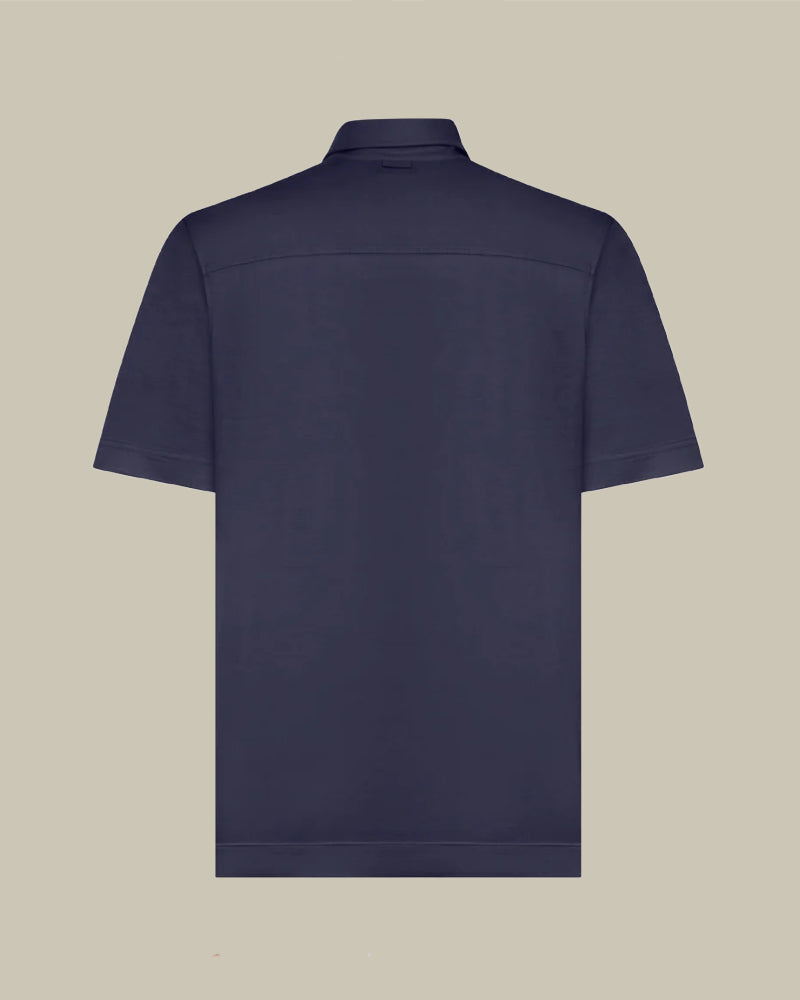 Leggerissimo Navy Cotton & Silk Polo