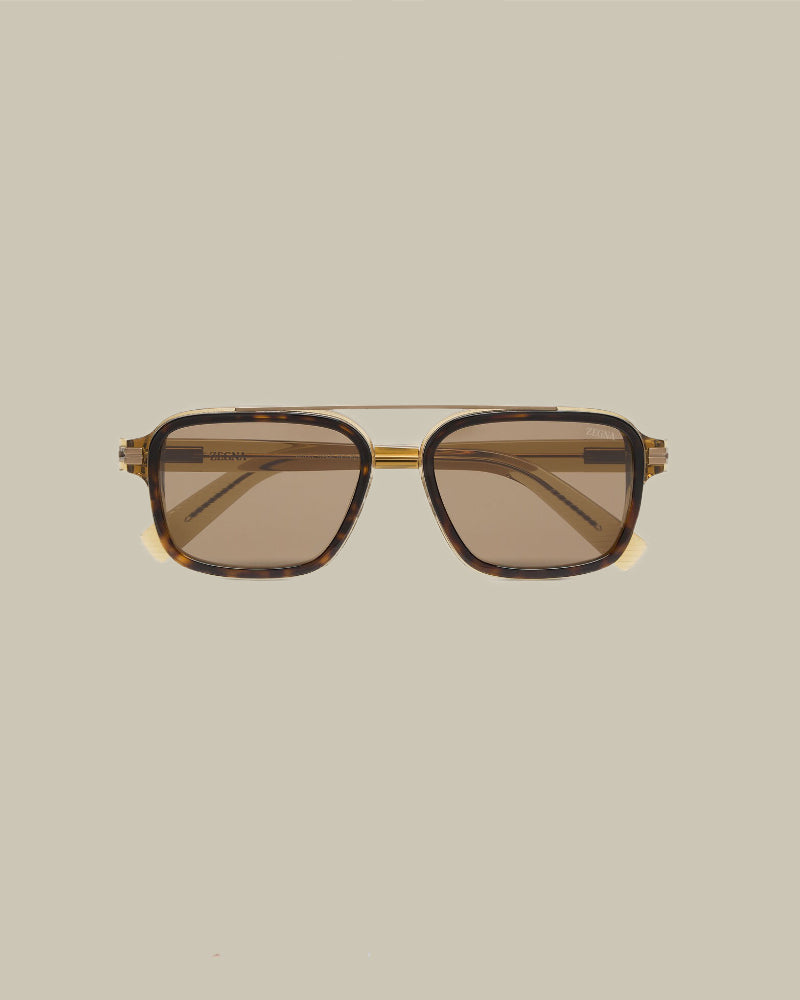 Transparent Havana Brown Acetate Sunglasses