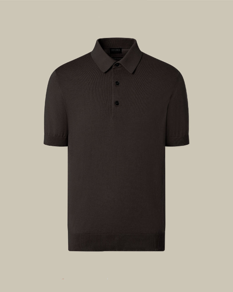 15milmil15 Dark Brown Wool Polo