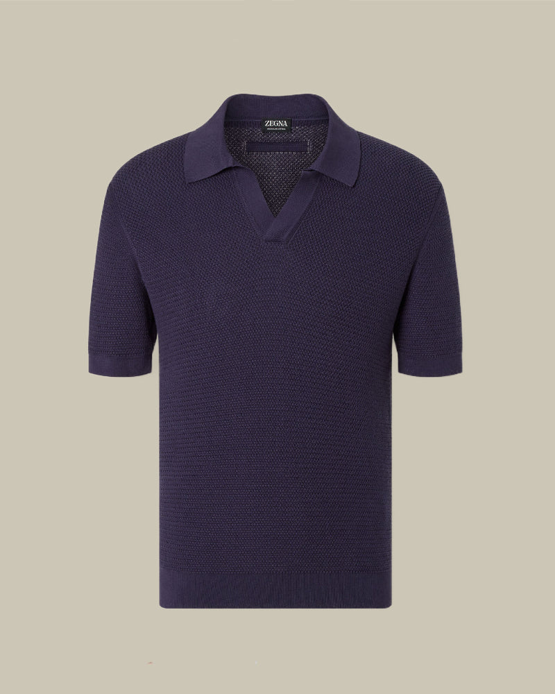 Dark Indigo Blue Premium Cotton Polo Shirt