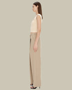 Abia Rib Knit T Shirt Almond