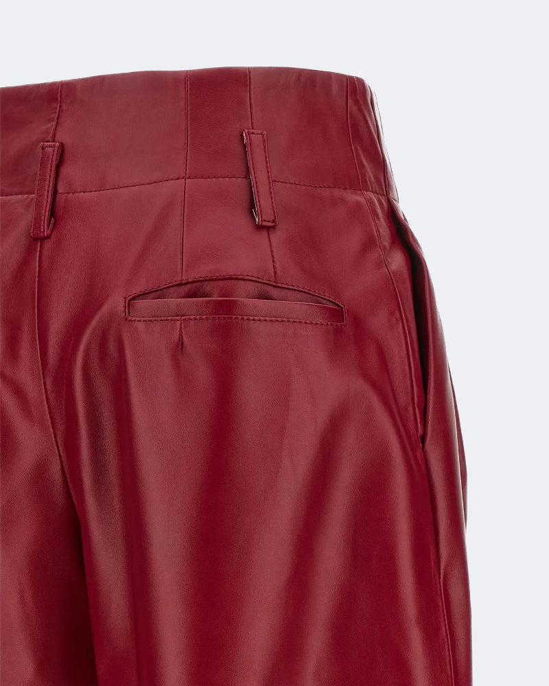 Red Plongé Leather Trousers