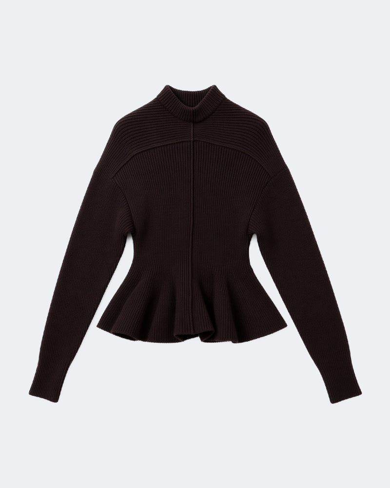 Peplum wool sweater