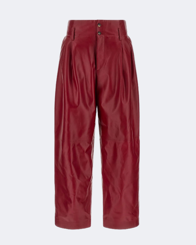 Red Plongé Leather Trousers
