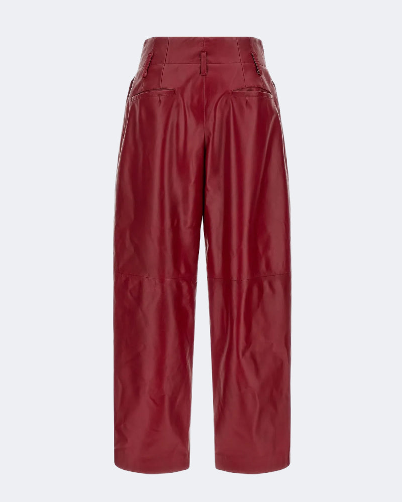 Red Plongé Leather Trousers