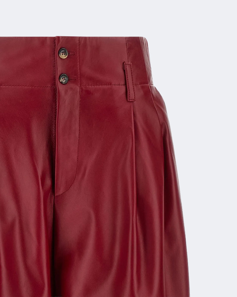 Red Plongé Leather Trousers