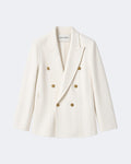 Ivory wool cashmere long jacket