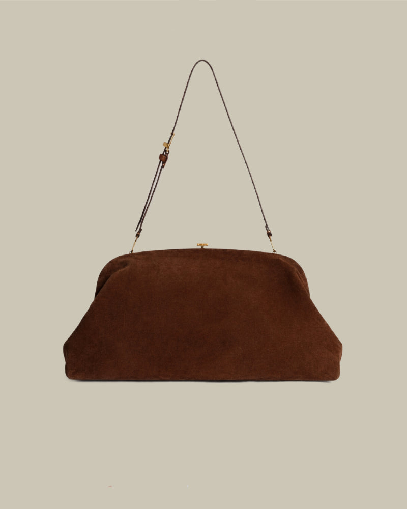Maxi Brown Suede Leather Pouch