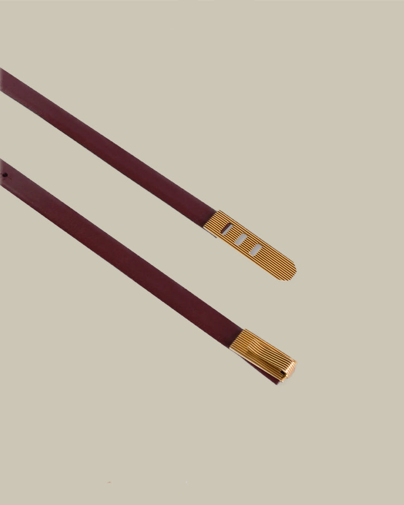 Minimalist Soft Leather Belt Bordeaux