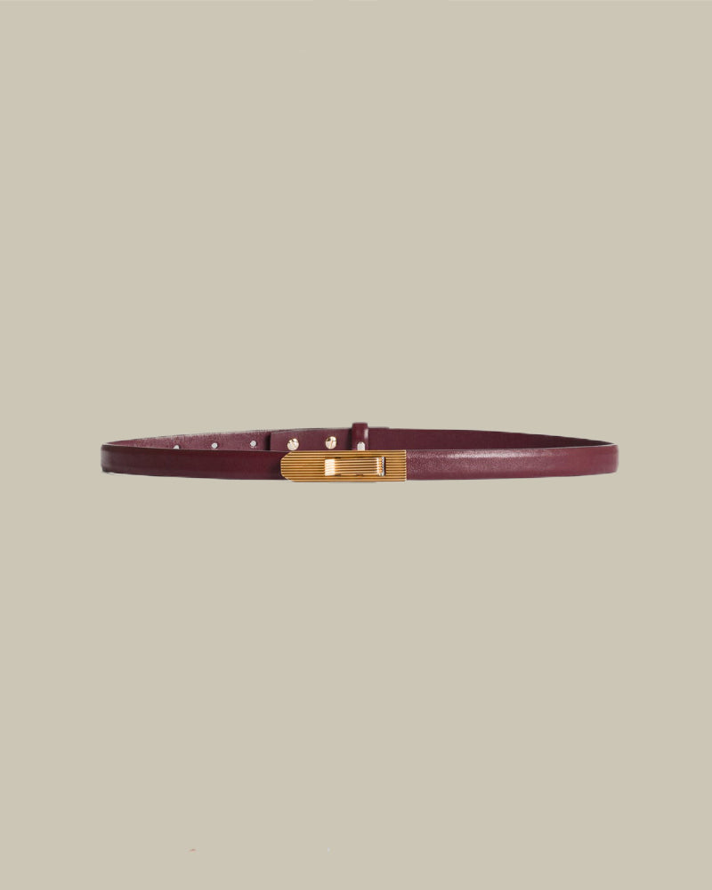 Minimalist Soft Leather Belt Bordeaux