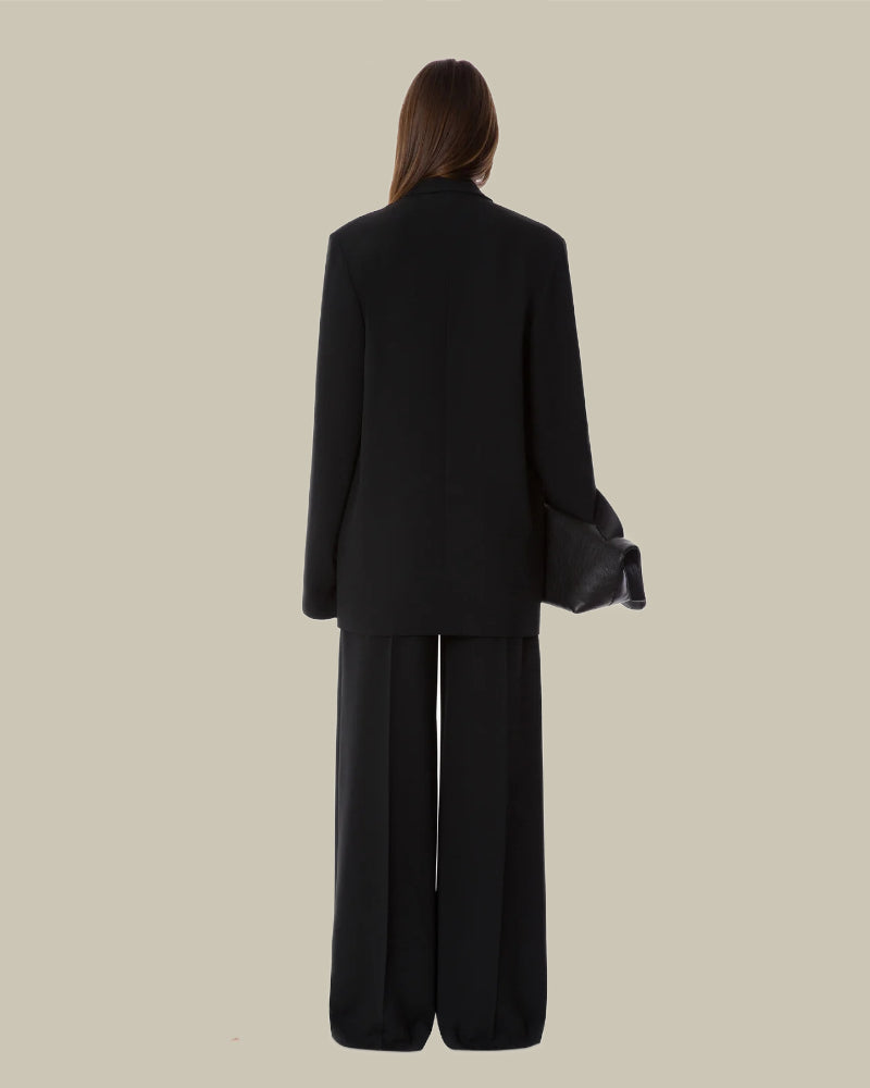 Black Stretch Cady Blazer