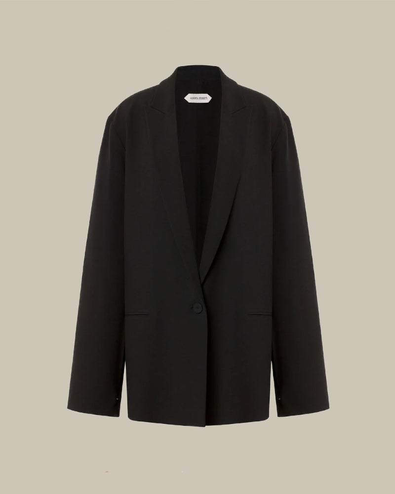 Black Stretch Cady Blazer