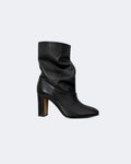 Slouchy Heeled Ankle Boots in Nappa Plongé