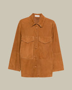 Suede Jacket with Piercing Detail
