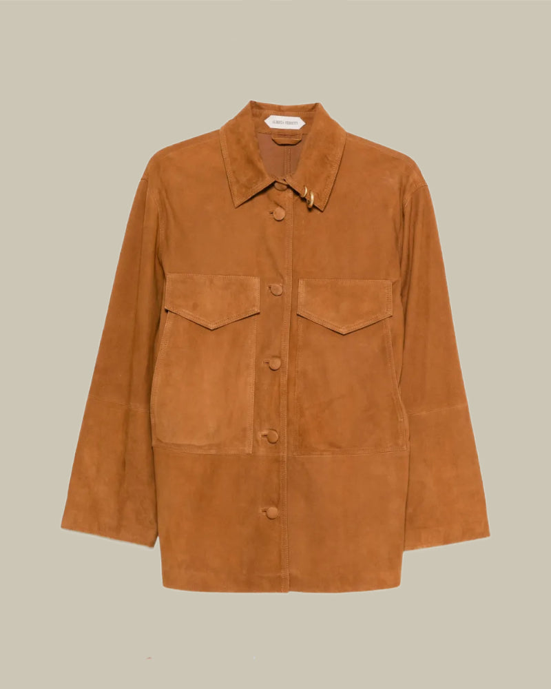 Suede Jacket with Piercing Detail