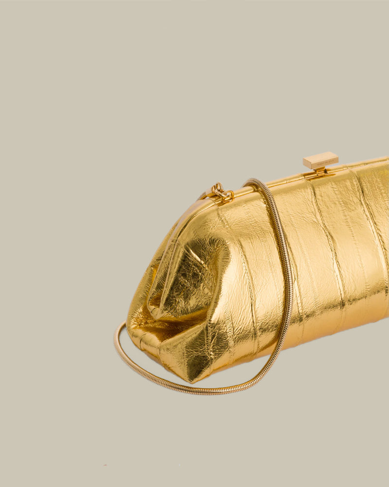 Mini Gold Eel Leather Pouch