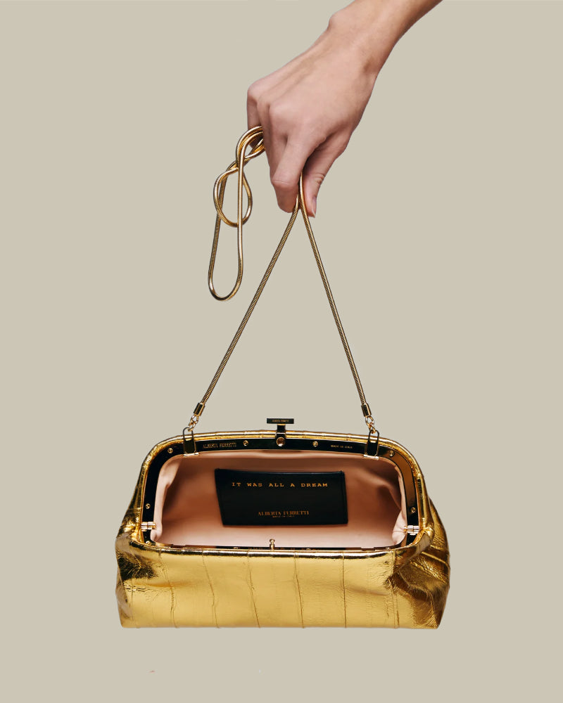 Mini Gold Eel Leather Pouch