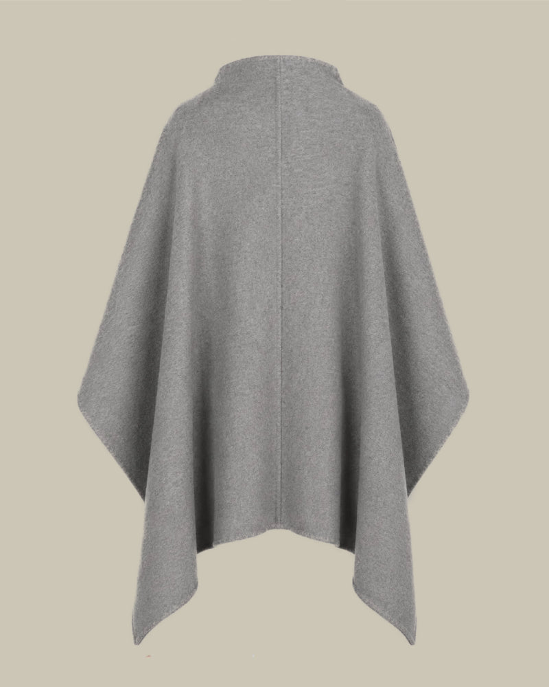 Asymmetrical Two-Tone Double Cloth Cape