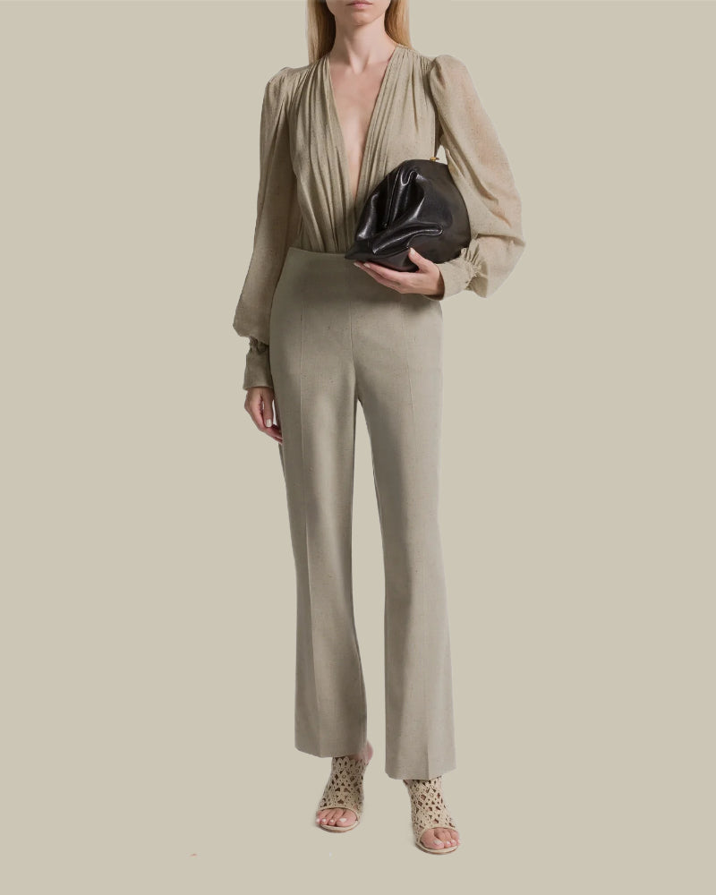 Beige Mules With Broderie Anglaise