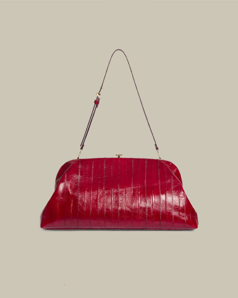 Maxi Red Eel Leather Pouch