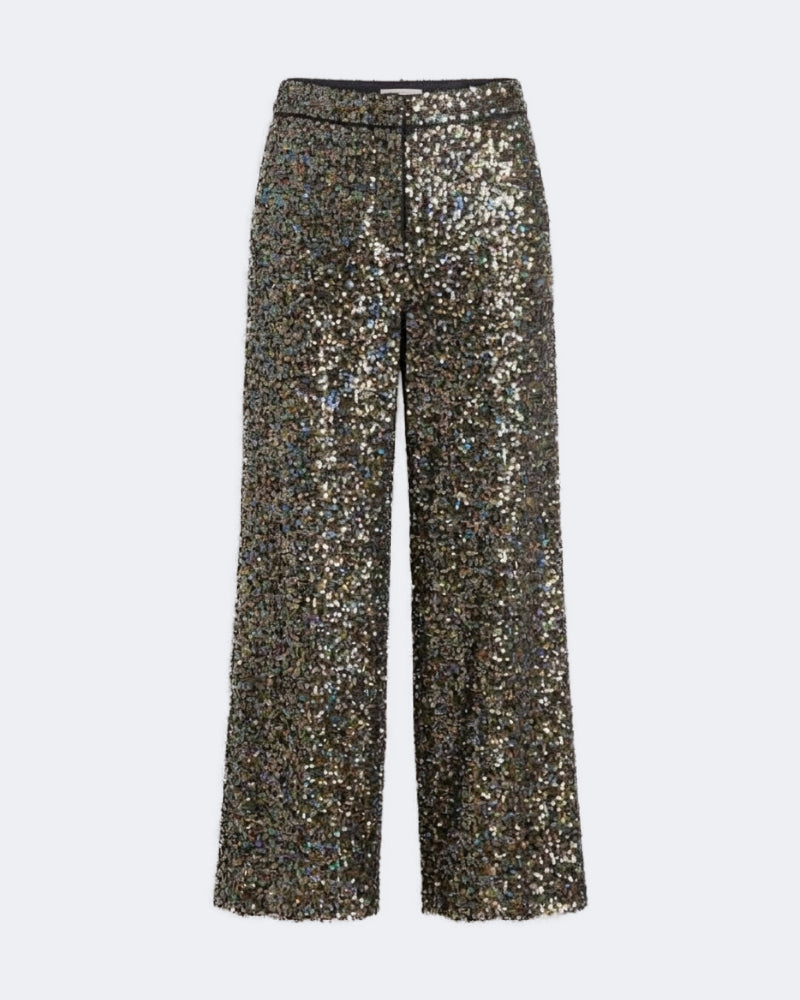 Wide Leg Multi Sequin Trousers