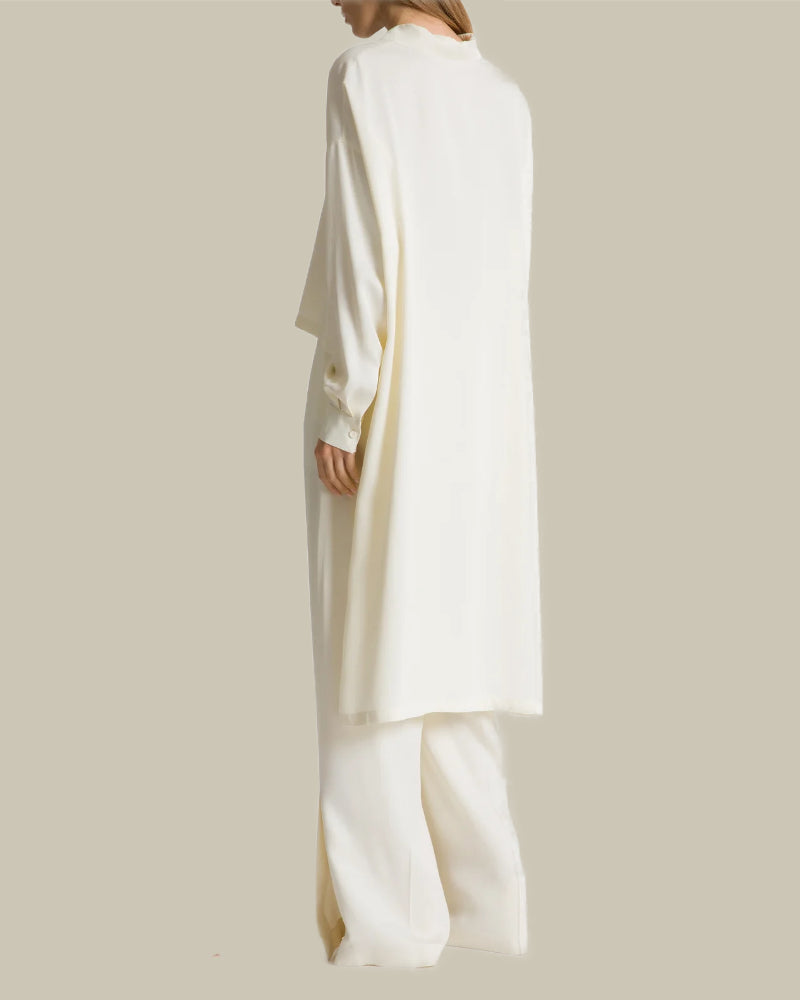 Ivory Flowing Crepe Shirt