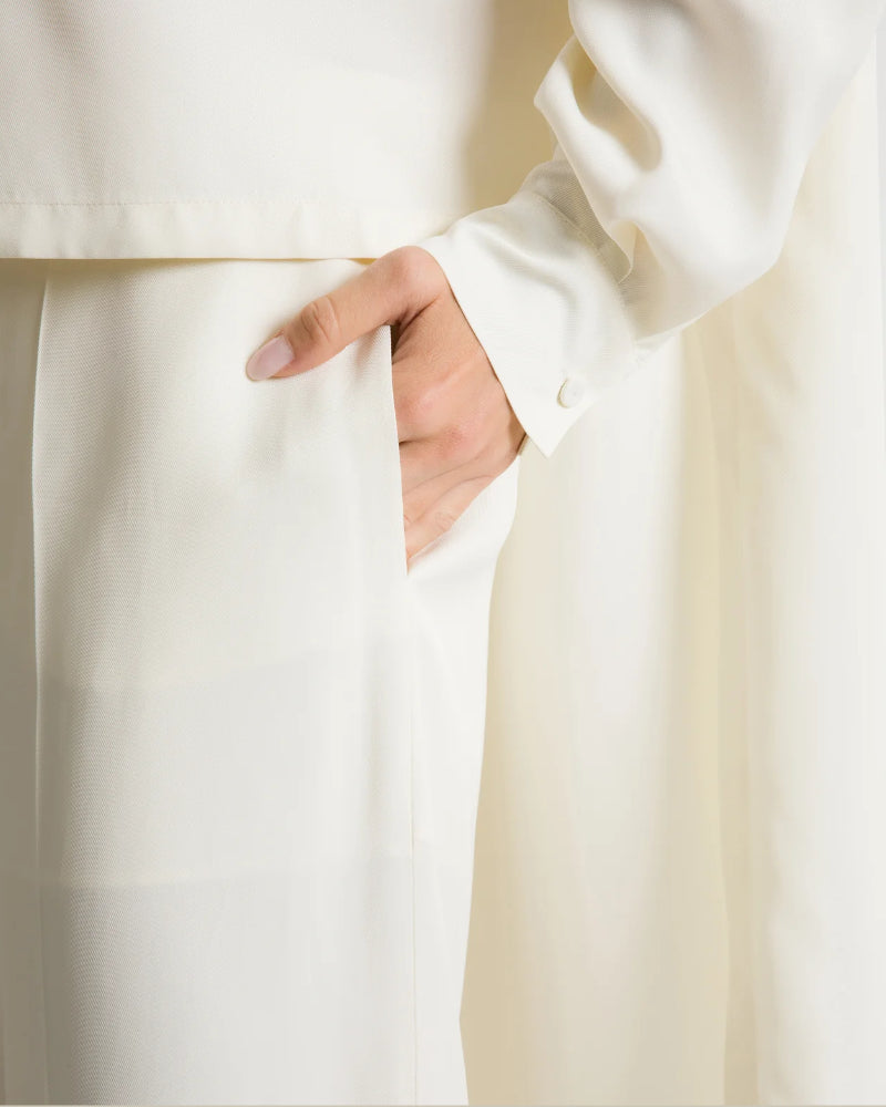 Ivory Flowing Crepe Shirt