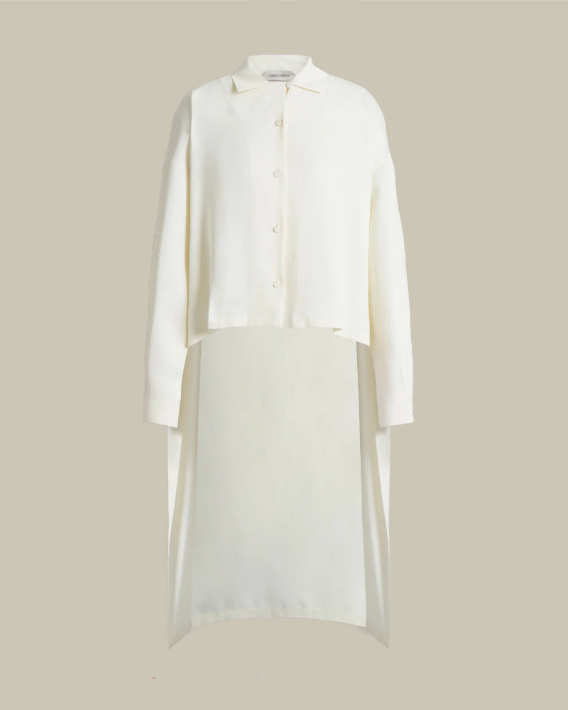 Ivory Flowing Crepe Shirt