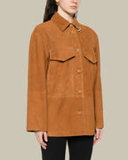 Suede Jacket with Piercing Detail