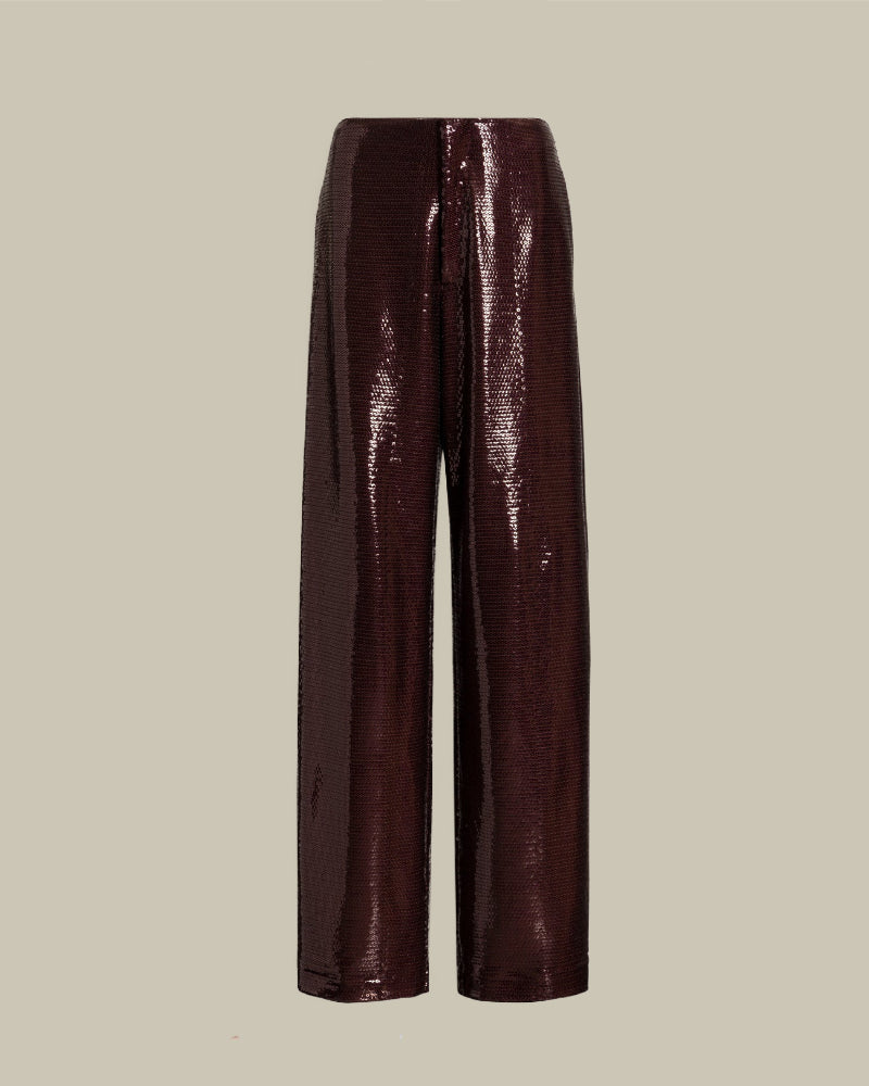 Sparkling Night Wide Leg Sequined Trousers