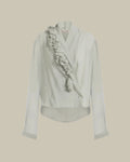 Floral Grey Shirt In Creponne Viscose
