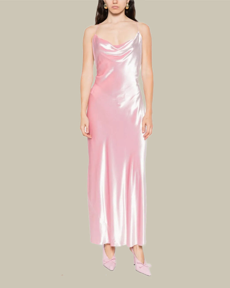 Pink Velvet Slip Dress