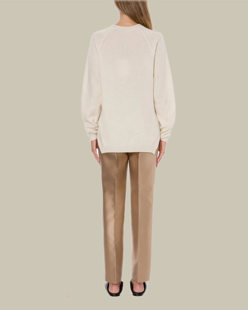 Ivory Logo Cashmere Sweater